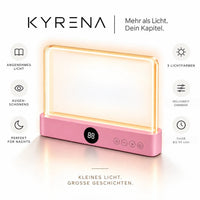 Kyrena Leselicht in Rosa – 3 Lichtfarben, dimmbar, Timer bis 99 Minuten, augenschonend