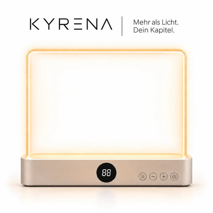 Kyrena Leselicht in Weiß – flache LED-Leuchtplatte mit Timer, Vorderansicht