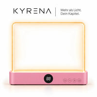 Kyrena Leselicht in Rosa – flache LED-Leuchtplatte mit Timer, Vorderansicht
