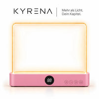 Leselicht F17 in Rosa – flache LED-Leuchtplatte mit Timer, Vorderansicht