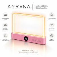 Kyrena Leselicht in Rosa – 3 Lichtfarben, dimmbar, Timer, augenschonend