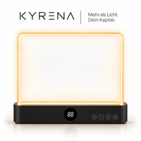 Kyrena Leselicht in Schwarz – flache LED-Leuchtplatte mit Timer, Vorderansicht
